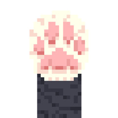 pixel art of cat paw print 