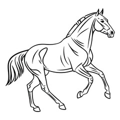 Magical Unicorn in Enchanted Forest Cartoon Illustration