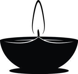 Traditional oil lamp with flame glowing brightly representing hope and light vector