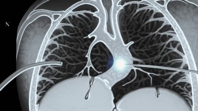 Medical Procedure Showing the Placement of Catheter for Treating Heart Condition