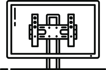 Flat screen television mounted on a wall bracket mount for modern home entertainment systems vector