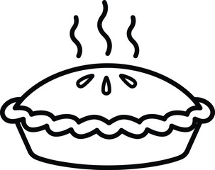 Hand drawn style hot apple pie freshly baked delicious dessert with steam rising from top vector