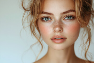 Naklejka premium Professional Beauty Portrait of Confident Radiant Woman