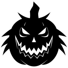 Fototapeta premium Spooky jack o lantern face Halloween scary