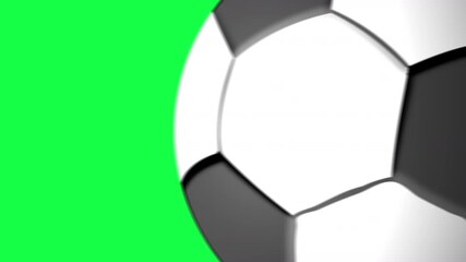 soccer football ball multi transition reveal wipes. various transition reveal passes of a soccer sports football ball moving across the screen with green chroma key background 4K