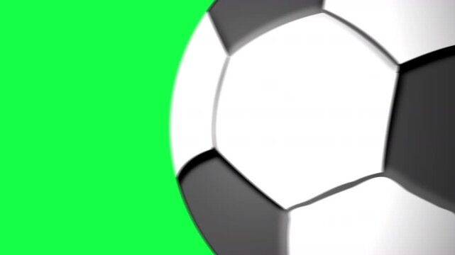soccer football ball multi transition reveal wipes. various transition reveal passes of a soccer sports football ball moving across the screen with green chroma key background 4K