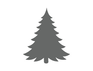 Silhouette Christmas tree vector art.