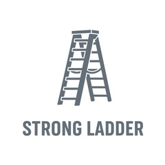 Ladder strong success concept up, logo design illustration