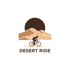 Desert travel sand adventure ride, logo design illustration