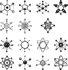 Abstract geometric shapes with vibrant color accents and a distinctive silhouette element