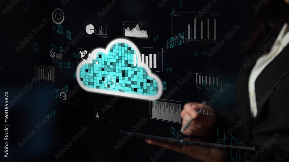 Wall mural cloud computing, cloud strategy, and cloud technology transforming digital infrastructure with scala