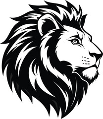 Fototapeta premium The powerful lion head vector illustration shows a wild animal symbol drawing perfect for a tattoo or mascot design