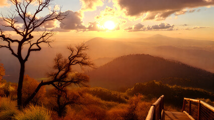 sunrise in the mountains