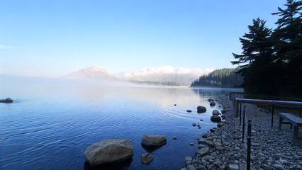 sunrise over the lake