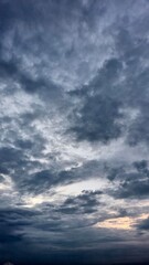 Blue sky with fluffy clouds