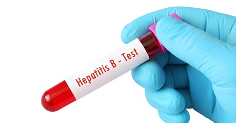 Naklejka premium Positive Hepatitis B Virus Rapid Test Result on White Table with Diagnostic Kit