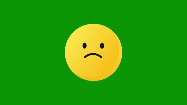 Sad emoji crying with a tear on a vibrant green background, conveying distress and sadness