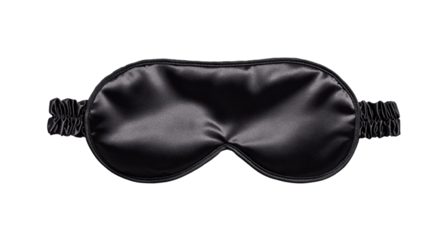 Elevate your sleep with this luxurious satin eye mask for undisturbed rest isolated on a