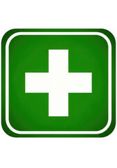 Obraz premium Green First Aid Cross Icon PNG