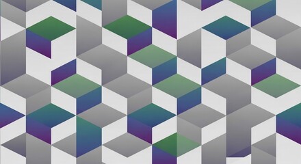 Obraz premium Abstract 3D Cube Pattern with Gradient Colors and Geometric Design.