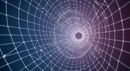 Obraz premium Abstract Digital Tunnel Data Flow Network Visualization.