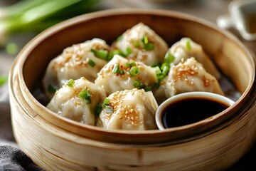 The dumpling skin is thin and the filling is tender, with a translucent appearance