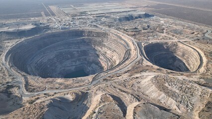 Letlhakane diamond mine pit in Central Botswana, Africa