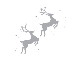 Reindeer silhouette for christmas isolated on white background