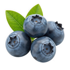 Obraz premium Fresh blueberry cluster isolated on transparent background transparent background