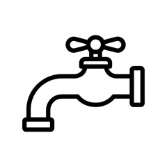 Obraz premium Line art icon of a faucet with a handle on a transparent background