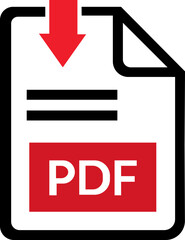 PDF file format icons . PDF file download symbols. Format for texts, images, vector images, videos, interactive forms, Vector illustration !