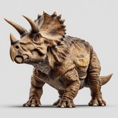 Fototapeta premium Detailed triceratops model with textured skin and prominent horns