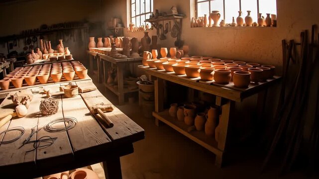 Artisan Pottery Workshop: Rustic Craftsmanship and Clay Creations