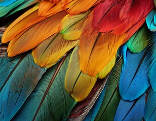 beautiful colorful feather bird texture background