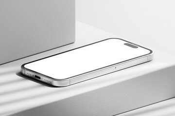 Floating smartphone mockup with realistic shadows for app screen and branding presentations.