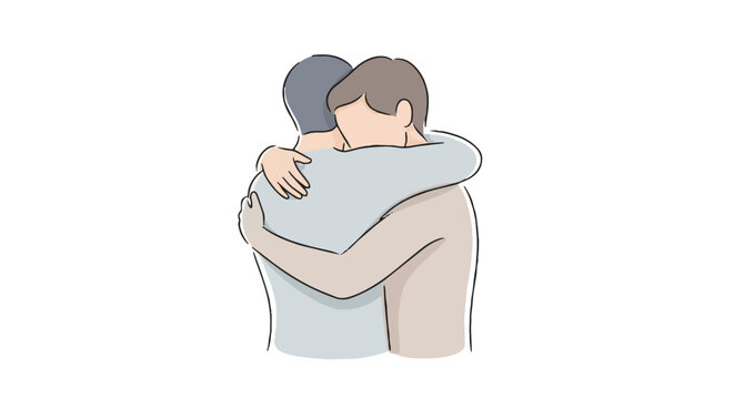 Embracing hug illustrating support, comfort, and empathy for mental health awareness. Friendship and human connection concept. - Powered by Adobe