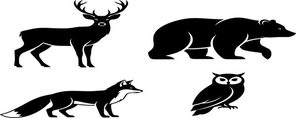 Fototapeta premium vector silhouettes of animals