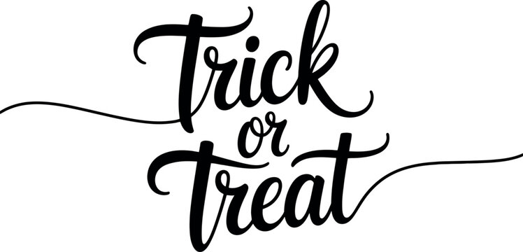 Elegant Trick or Treat Calligraphy Design for Halloween