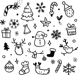 Christmas Festive Icon, Santa Hats, Christmas Tree File,Sunflakes