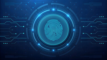 Futuristic digital fingerprint scan for biometric security