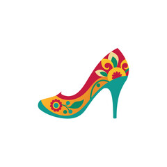 Obraz premium ornamental high heel shoe with floral patterns ve