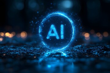 Illuminating Intelligence: A radiant, ethereal rendering of Artificial Intelligence, visualized through a glowing digital circle, suggesting a new era of technology.