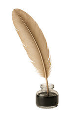 Vintage Quill Pen and Inkwell Nostalgic Writing Concept