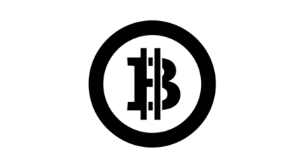 Bitcoin symbol isolated on transparent background, representing digital cryptocurrency, blockchain technology, and decentralized financial transactions in the modern economy