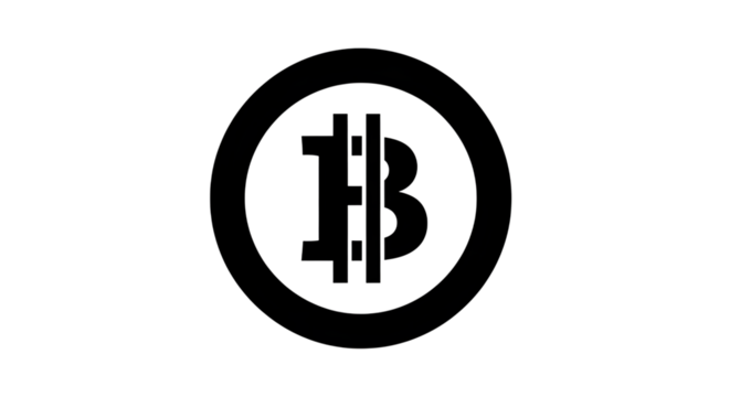 Bitcoin symbol isolated on transparent background, representing digital cryptocurrency, blockchain technology, and decentralized financial transactions in the modern economy