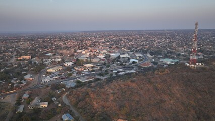 Fototapeta premium Serowe village aerial views in Central Botswana, Africa