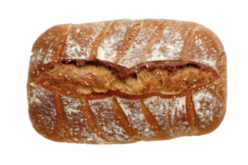 whole loaf of bread isolated on white or transaprent png