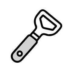 Illustration of a bottle opener, a tool for opening bottles and cans