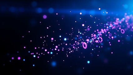 Abstract glowing particles in a dark space, representing futuristic data and technology concepts.