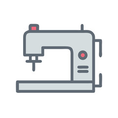 Illustration of a gray sewing machine, a tool for stitching fabric